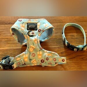 Sassy Woof Adjustable Harness and Collar, Light Blue, Size XS, EUC